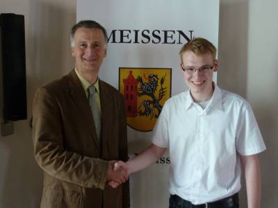 Brgermeister Hartmut Gruner und der JU-Vorsitzende Stefan Hmmerle. 