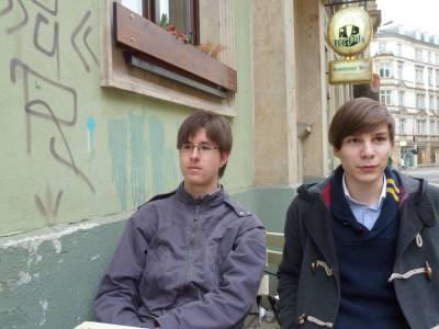 Fabian Zahlecker und der Kreisvorsitzende der JU Meien, Johannes Fiolka. 