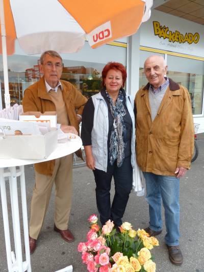 Willi Hofmeister, Ines Afalg und Ottmar Gollhofer in Oeffingen