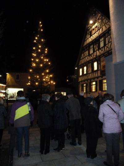 Am Stadtmuseum erwartete die Spaziergnger die Stadtkapelle. 