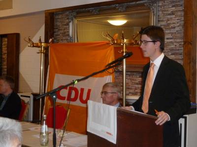 Fabian Zahlecker whrend seines Rckblicks auf den Bundestagswahlkampf