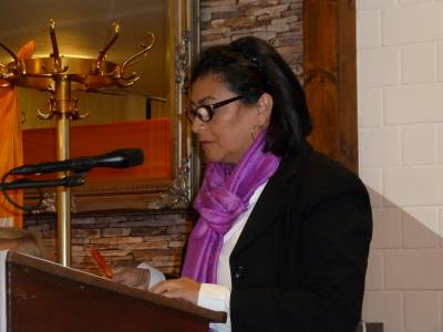 Die Mitgliederbeauftragte Sandra Nitschke gibt ihren Bericht ab.